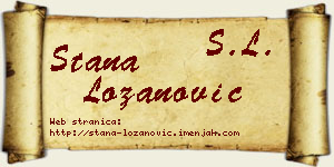 Stana Lozanović vizit kartica